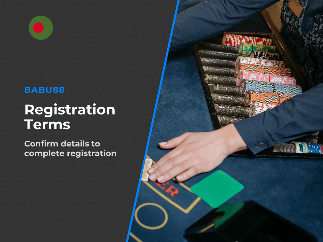 Confirm and Submit: What to Check Before Completing Registration. **Step 3 — Accept Terms & Conditions.** Before submitting, you must confirm that you are at least 18 years old and that you have read 