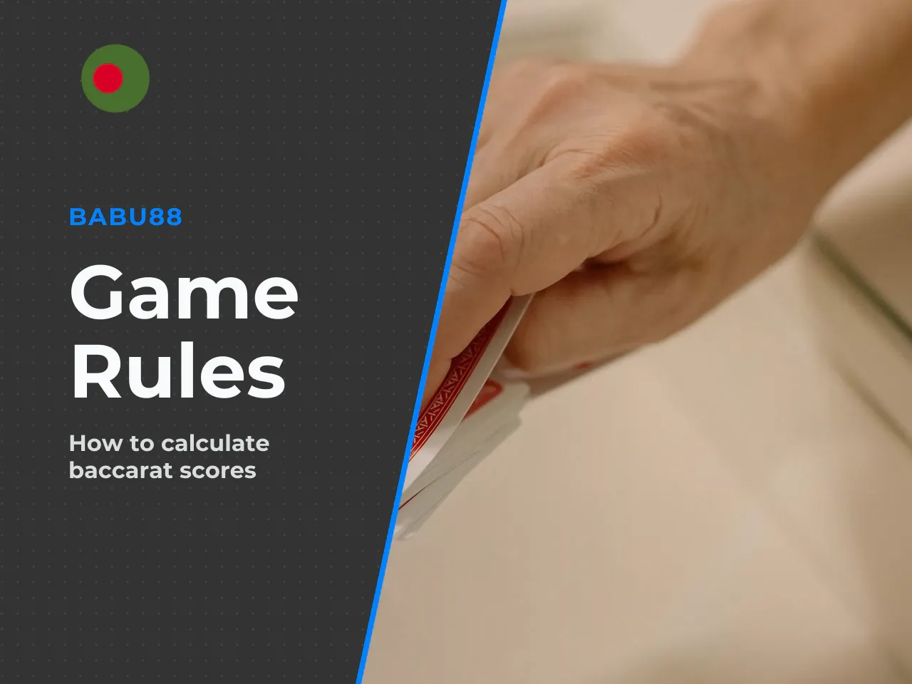 Hand totals are calculated by adding individual card values together. When the sum exceeds 9, only the rightmost digit counts as the final score. Mathematically, this is the sum modulo 10. All final s